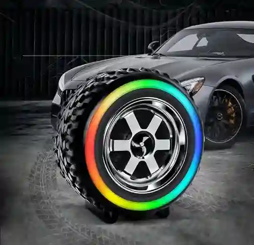Parlante Bluetooth Forma De Llanta G2389 Con Luces Rgb