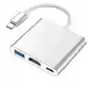 Convertidor Tipo C Usba Hdmi Cable 3en1 Para Macbook Pc Cel