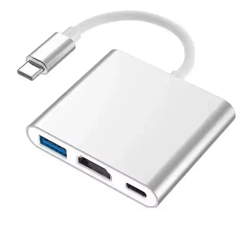 Convertidor Tipo C Usba Hdmi Cable 3en1 Para Macbook Pc Cel