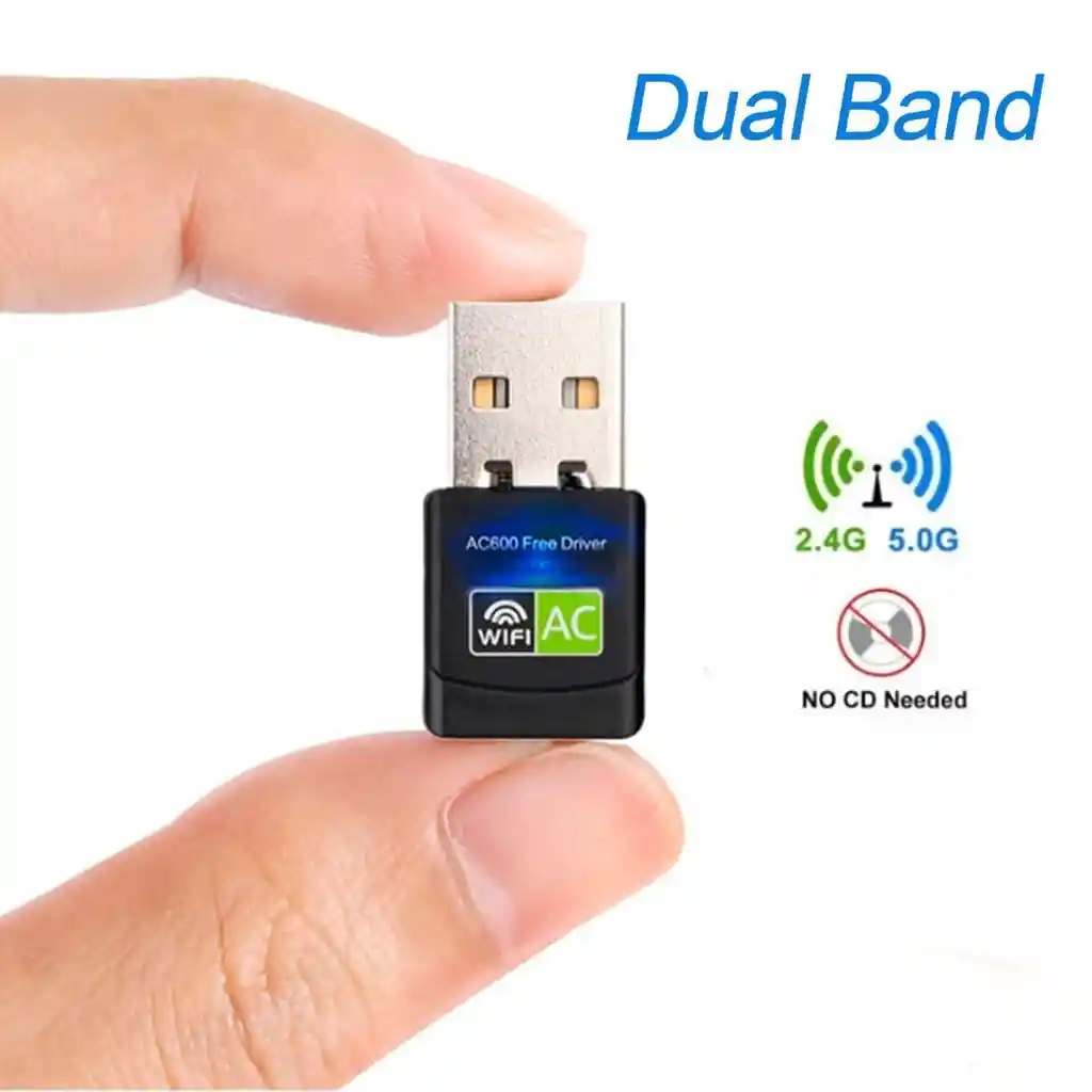 Adaptador Wifi Usb Doble Banda 2.4g Y 5g Dual Band 600mbps