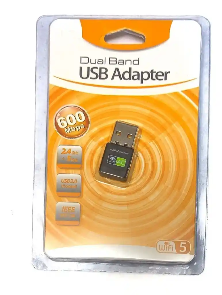 Adaptador Wifi Usb Doble Banda 2.4g Y 5g Dual Band 600mbps