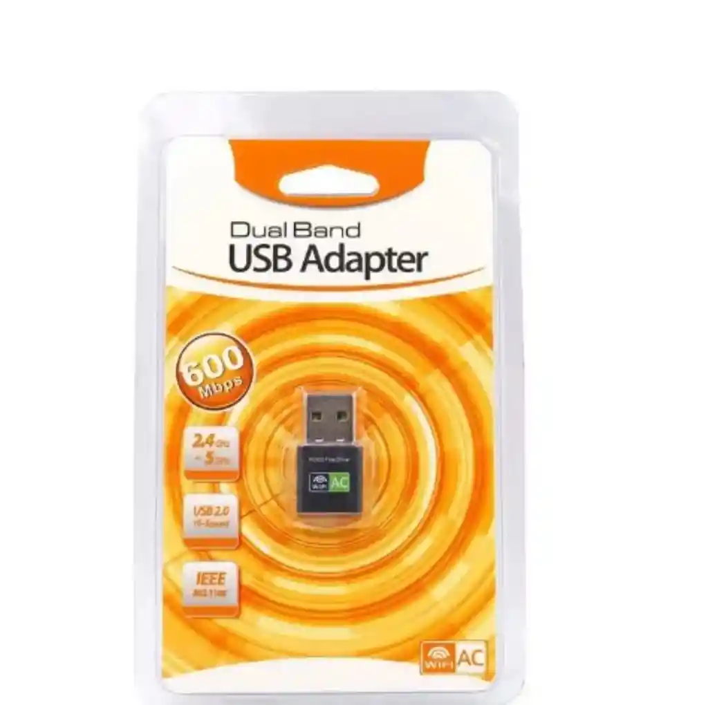 Adaptador Wifi Usb Doble Banda 2.4g Y 5g Dual Band 600mbps