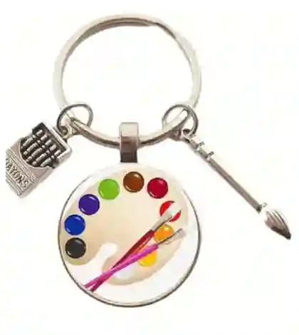 Llavero Diseño De Pintura, Crayones, Arte, Paleta De Pintura Para Hombre O Mujer Para Llaves