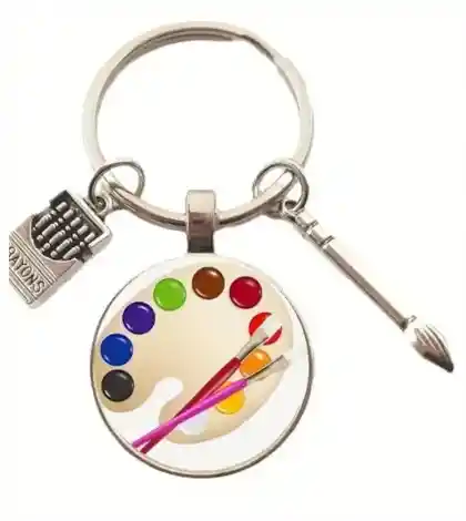 Llavero Diseño De Pintura, Crayones, Arte, Paleta De Pintura Para Hombre O Mujer Para Llaves