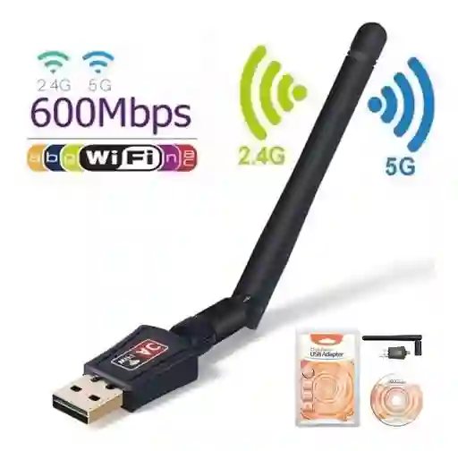 Adaptador Wifi Usb Doble Banda 2.4g 5g 1300mbps Con Antena