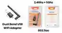 Adaptador Wifi Usb Doble Banda 2.4g 5g 1300mbps Con Antena