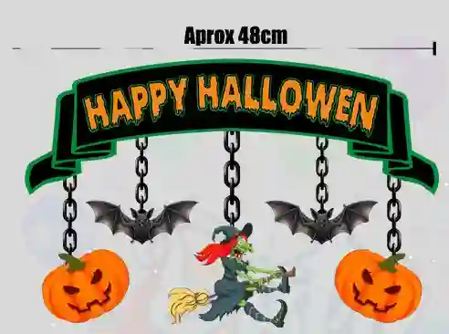 Set Monstruos Guirnalda Colgante Happy Halloween Con Calabazas Murciélagos Y Bruja Voladora Decoración Festiva Para Fiestas Hogar Y Eventos