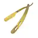 Barbera Navaja De Afeitar Metálica Dorada Acero Inoxidable