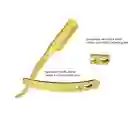 Barbera Navaja De Afeitar Metálica Dorada Acero Inoxidable