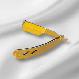 Barbera Navaja De Afeitar Metálica Dorada Acero Inoxidable