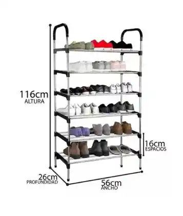 Zapatero Metálico De 6 Niveles – Organizador Vertical De Calzado
