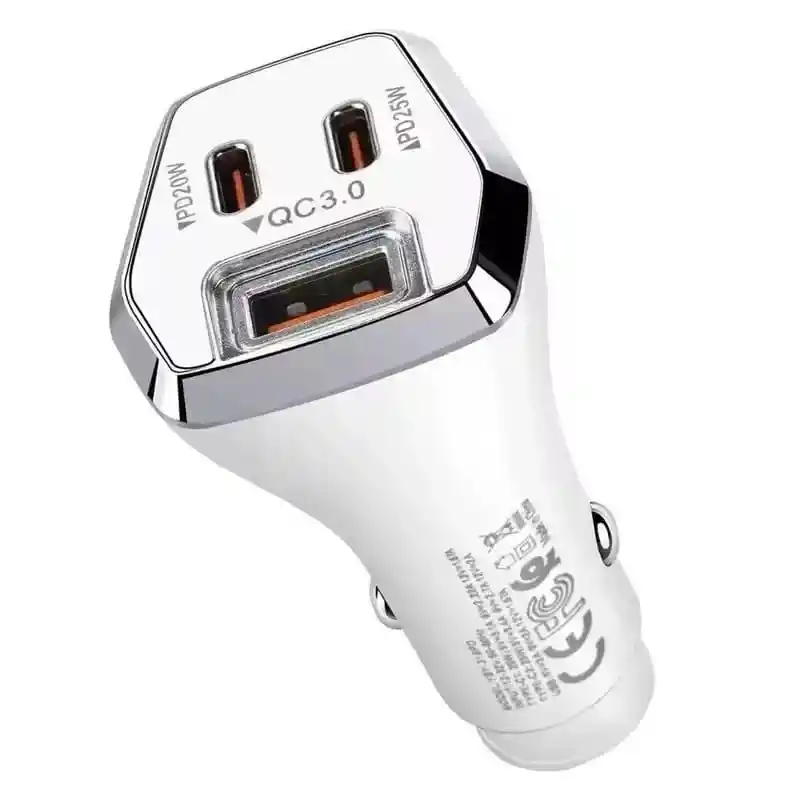 Cargador De Auto Carro 3 Puertos Usb Carga Rapida 38w