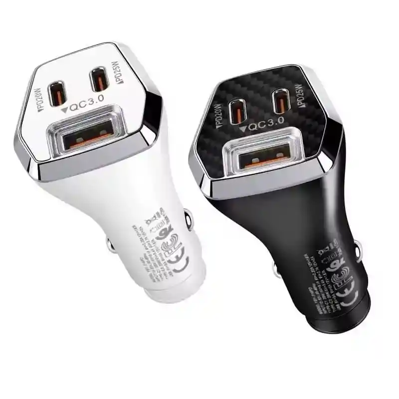 Cargador De Auto Carro 3 Puertos Usb Carga Rapida 38w