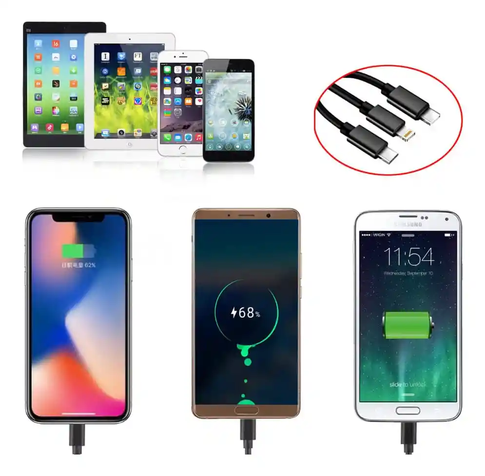 Cargador Auto Carga Rápida Cable P/ Iphone Samsung Usb C 15w