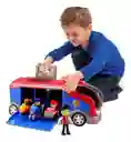 Bus Paw Patrol Patrulla Canina Incluye 3 Carros Juguete Niño Rojo Con Azul