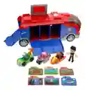 Bus Paw Patrol Patrulla Canina Incluye 3 Carros Juguete Niño Rojo Con Azul