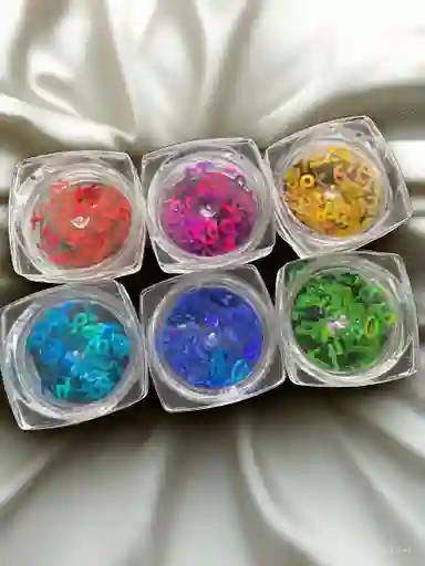 Brillos Para Maquillaje De Rostro, Cabello O Uñas Diseño De Numeros Para Cuerpo Escarcha Para Maquillaje