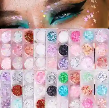 Brillos Para Maquillaje De Rostro, Cabello O Uñas Diseño De Estrellas Para Cuerpo Escarcha Para Maquillaje