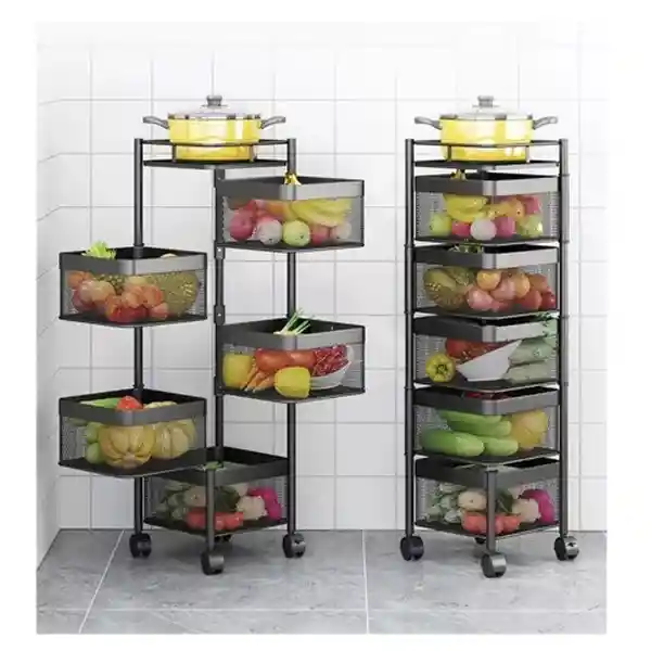 Carro Auxiliar De Cocina Organizador Multifuncional 5 Canastas