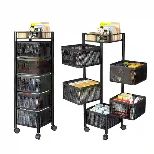 Carro Auxiliar De Cocina Organizador Multifuncional 5 Canastas