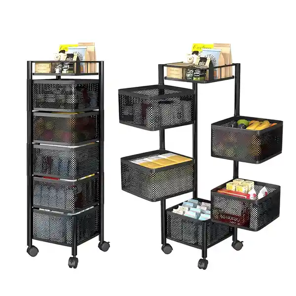 Carro Auxiliar De Cocina Organizador Multifuncional 5 Canastas