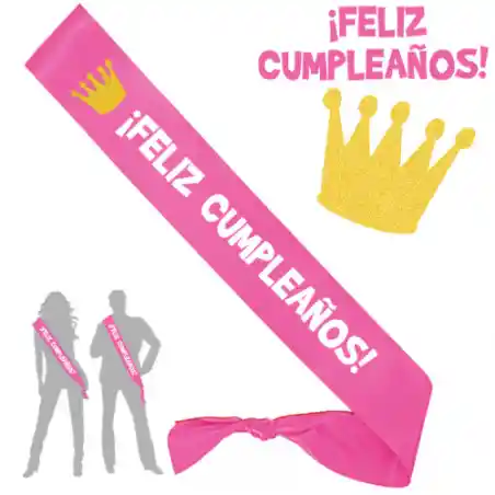 Banda Feliz Cumpleaños Hora Loca Reina Saten Brilli Brilli