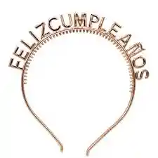 Diadema Feliz Cumpleaños Plata X 1 Unidad