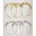 Diadema Feliz Cumpleaños Plata X 1 Unidad