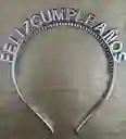 Diadema Feliz Cumpleaños Plata X 1 Unidad
