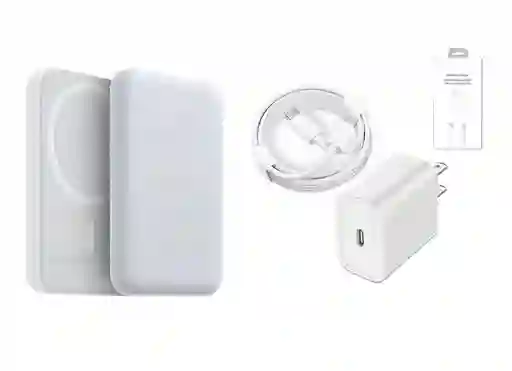 Combo De Cargador Iphone Completo Con Cargador Magsafe Inalambrico