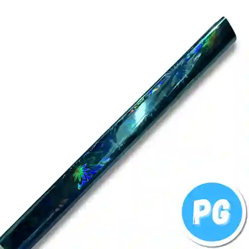 Rollo De Papel Hologramado X10 Cuartos De Pliego Azul Claro