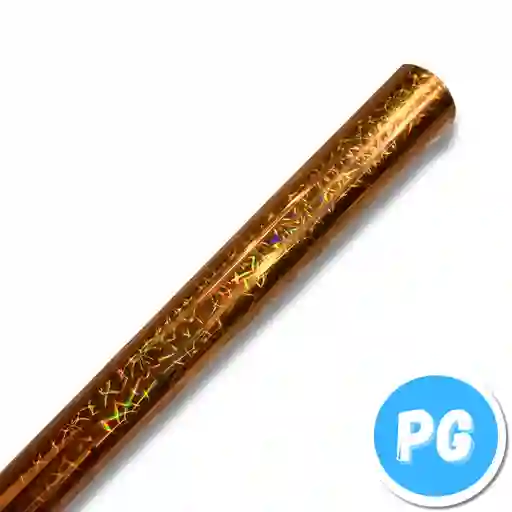 Rollo De Papel Hologramado X10 Cuartos De Pliego Naranja