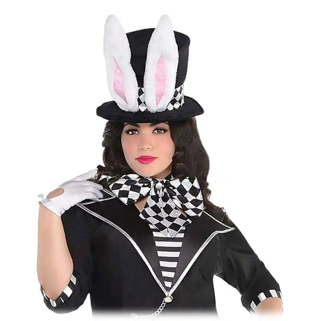 Sombrero Mago Copa Alta Orejas Largas Conejo Disfraz Liebre