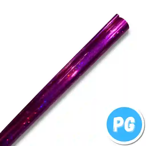 Rollo De Papel Hologramado X10 Cuartos De Pliego Fucsia