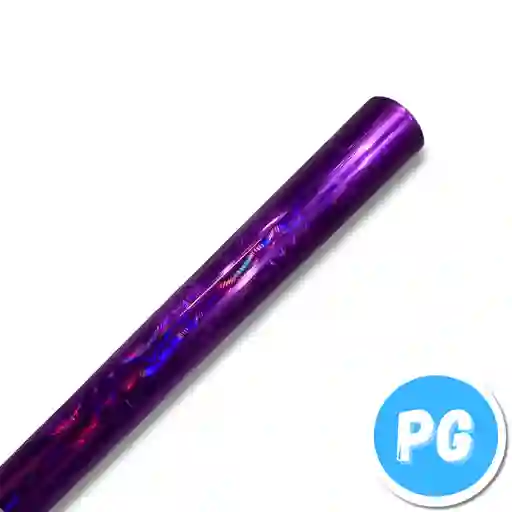 Rollo De Papel Hologramado X10 Cuartos De Pliego Morado