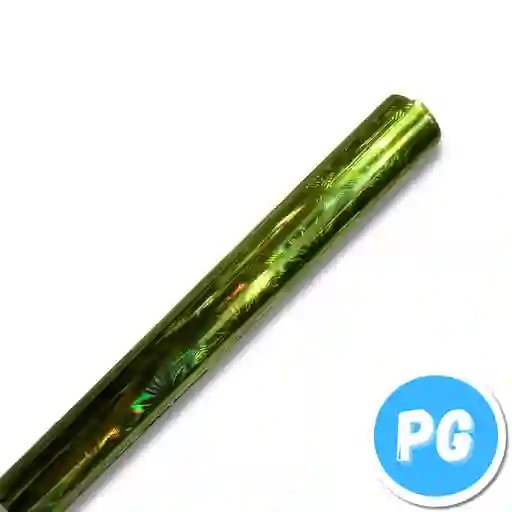 Rollo De Papel Hologramado X10 Cuartos De Pliego Verde Claro