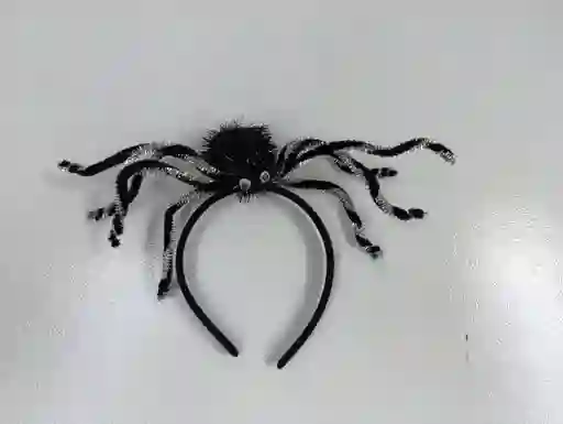 Diadema De Araña Peluda Negra Con Patas Flexibles Hallaween