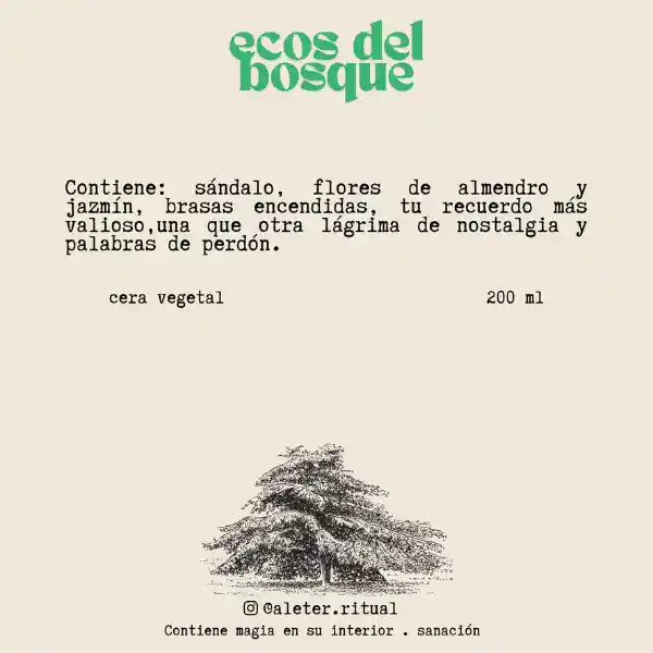 Vela Artesanal Ecos Del Bosque