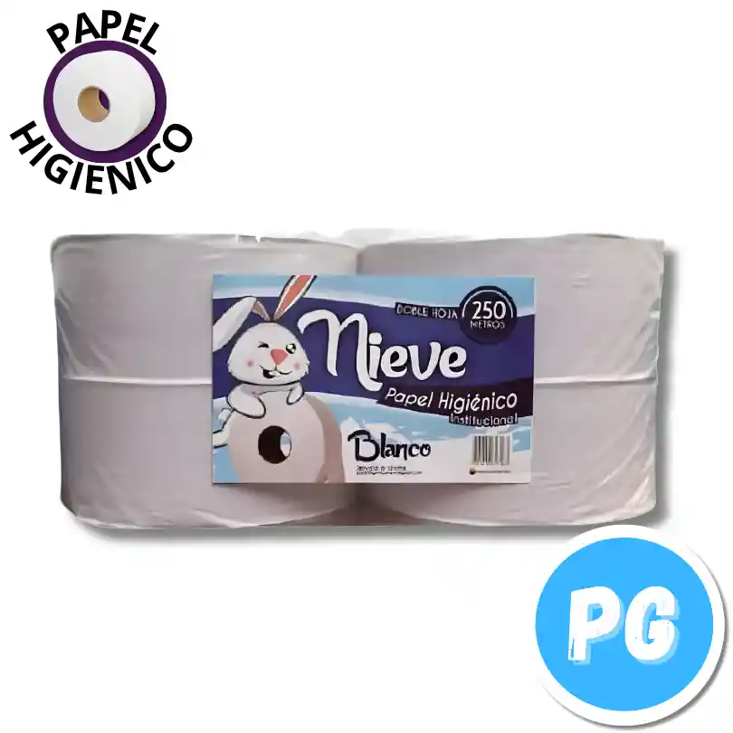 Paquete Rollo Papel Higienico Nieve Industrial X4 Unds 250 Metros Triple Hoja