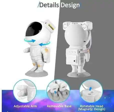 Proyector Estrellas Galaxia Astronauta Lampara Led Noche