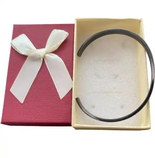 Pulsera Rigida Color Negro En Acero