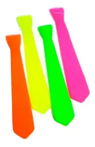 Corbata Para Fiesta De Cartón Colores Fluorescentes Surtido X12