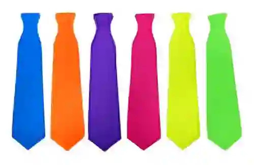Corbata Para Fiesta De Cartón Colores Fluorescentes Surtido X12