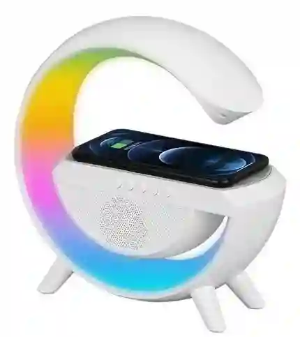 Parlante Portable Bluetooth Cargador Inalambrico Lampara Usb Radio C Blanco Agregar A Favoritos