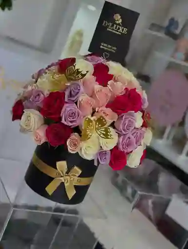 Caja Cilindrica X70 Rosas