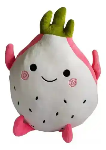 Peluche Almohada Mangostan Con Manta Peluche Fruta Kawaii Rosa