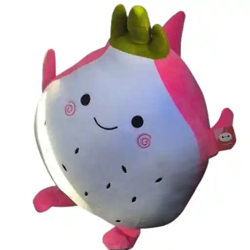 Peluche Almohada Mangostan Con Manta Peluche Fruta Kawaii Rosa