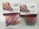 Uñas Postizas Almendrada Francesa Profesionales Decoradas Engol Largas Abs X12unds