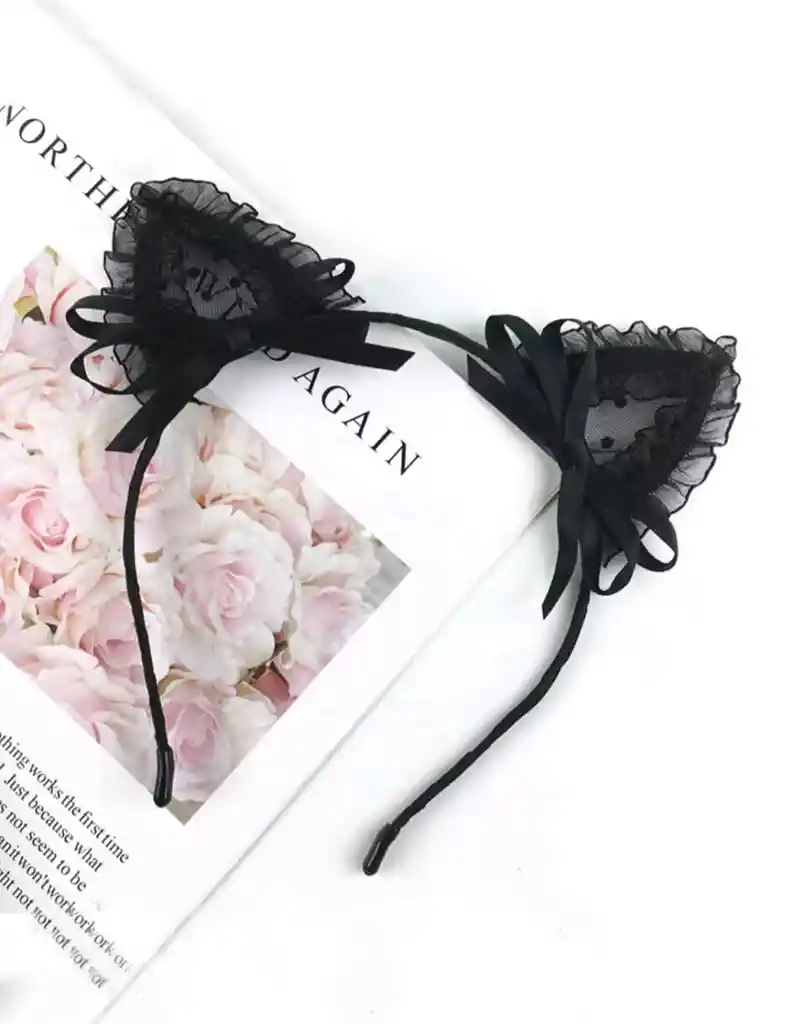 Disfraz Halloween Diadema Orejitas De Encaje “midnight Charm”