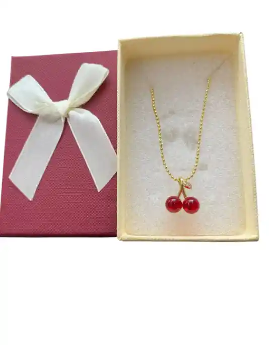 Cadena Con Dije Diseño De Cerezas En Fantasia